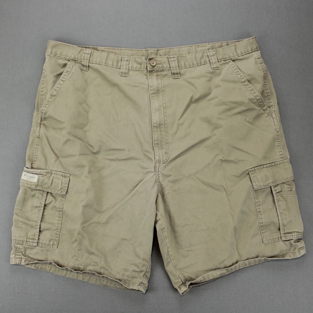 Wrangler Cargo Shorts Utility Mens 46 Khaki Cotton